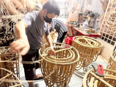 Boho rattan light