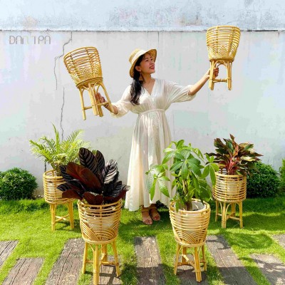 Boho Rattan Plant Stand