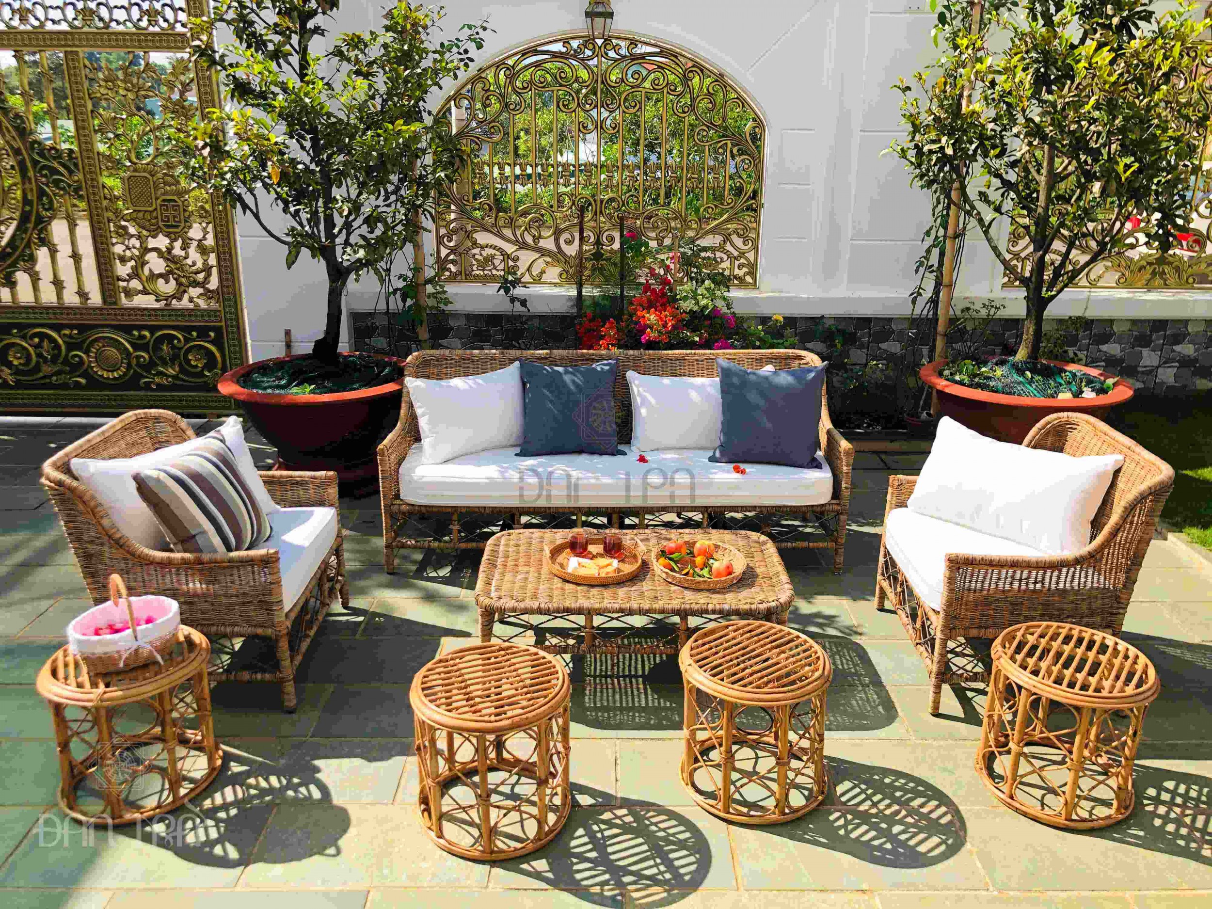 rattan sofa set 5